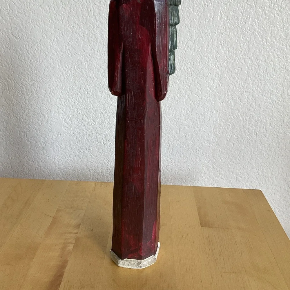 Vintage Primitive Figurine Pencil Tall Santa Claus Holiday Christmas Tree 13
